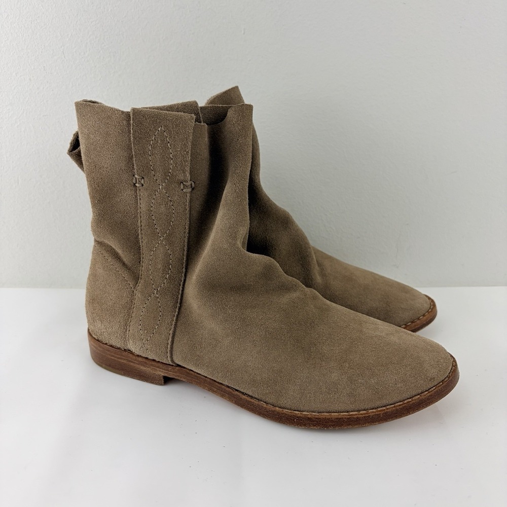 Jose Women's Taupe Suede‎ Leather Ankle Boots EU 36 Made in Italy Minimal